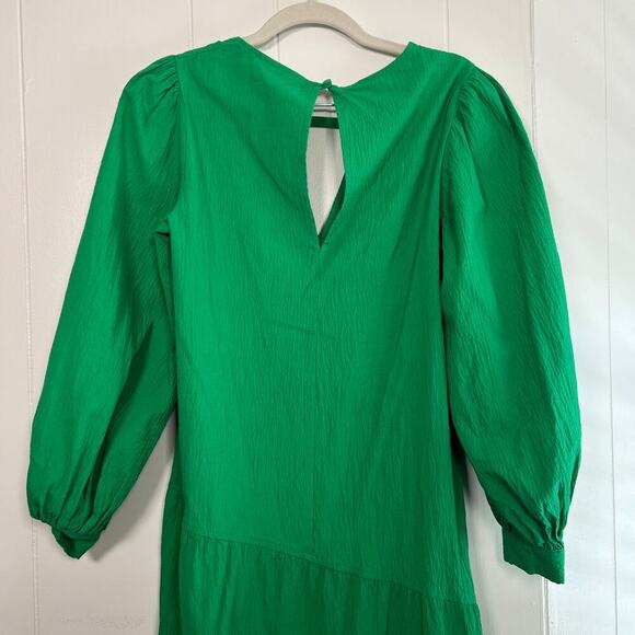 Asos Topshop Green Textured Poplin Chuck On Dress sz 2 - Picture 5 of 11